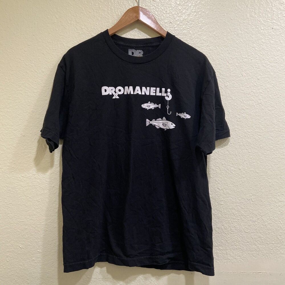 DRx Romanelli Black Fishing Mens Large T Shirt Darren Romanelli Streetwear
